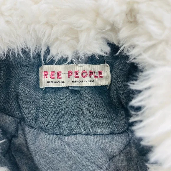 Free people womens crop jacket winter size Small collar removible - Picture 10 of 10